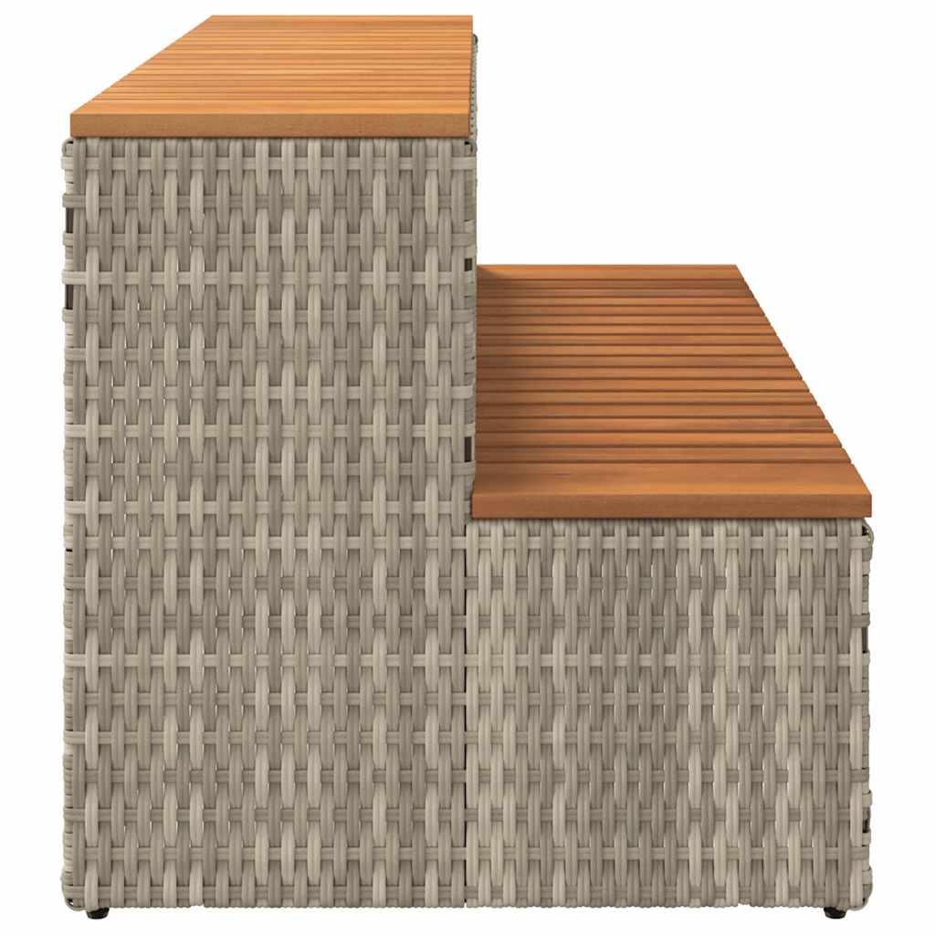 spakant 100x50x50,5 cm polyrattan og massivt akacietræ lysegrå