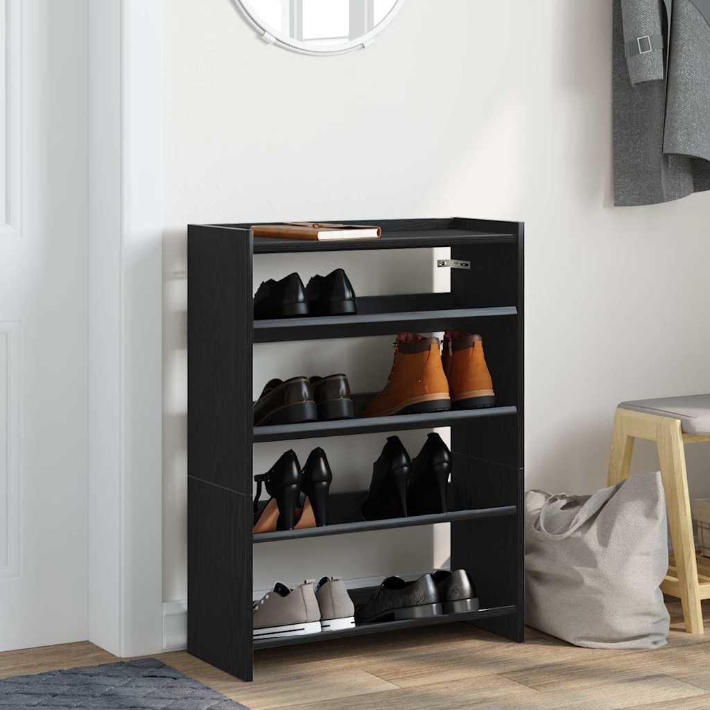 skostativ 60x25x81 cm konstrueret træ sort
