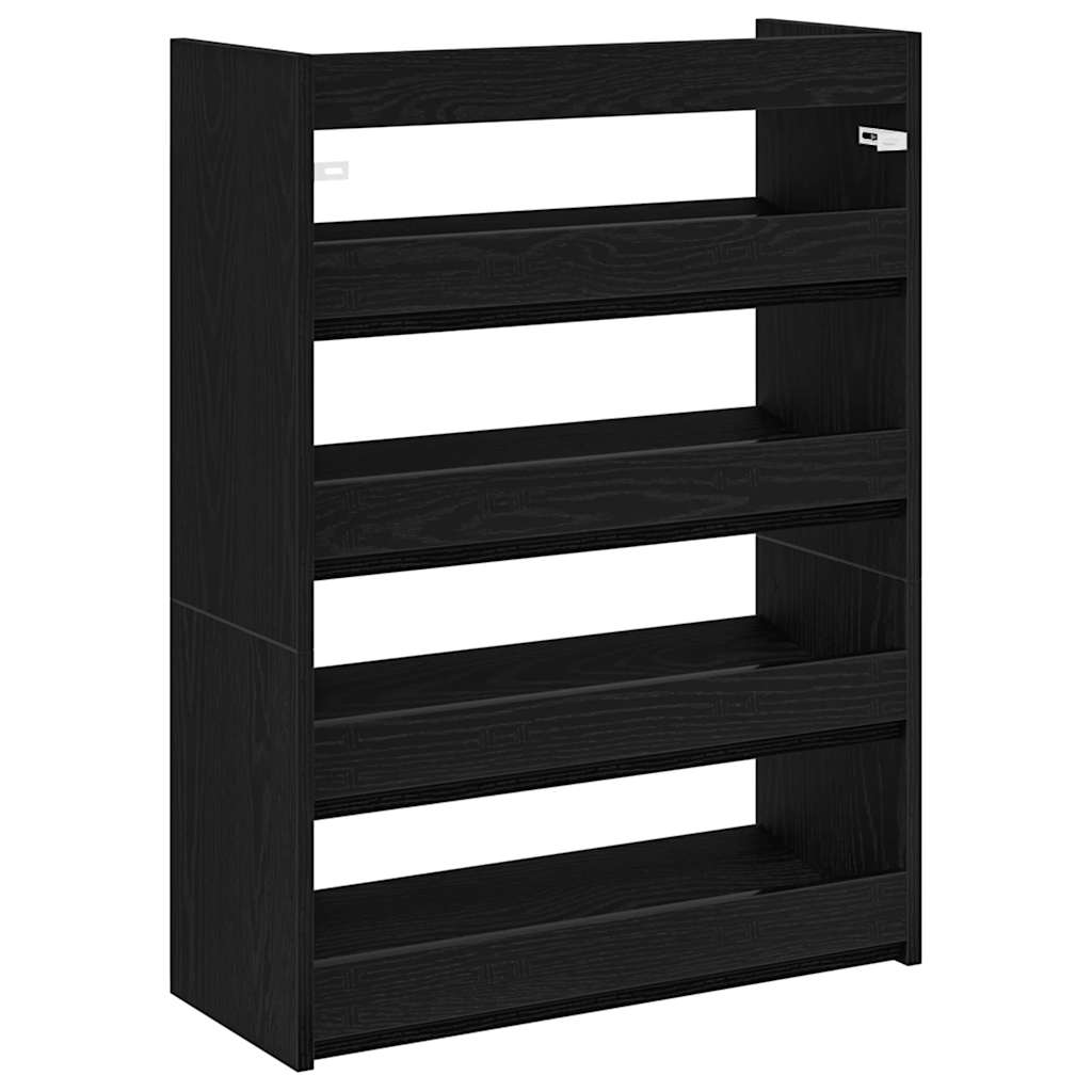 skostativ 60x25x81 cm konstrueret træ sort