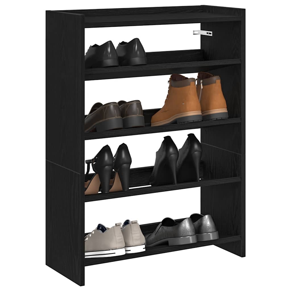 skostativ 60x25x81 cm konstrueret træ sort
