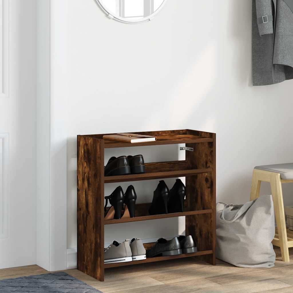 skoreol 60x25x62 cm konstrueret træ røget egetræsfarve