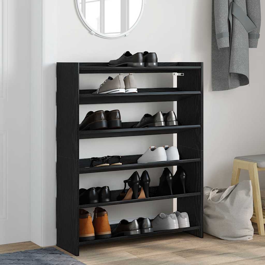 skoreol 80x25x100 cm konstrueret træ sort