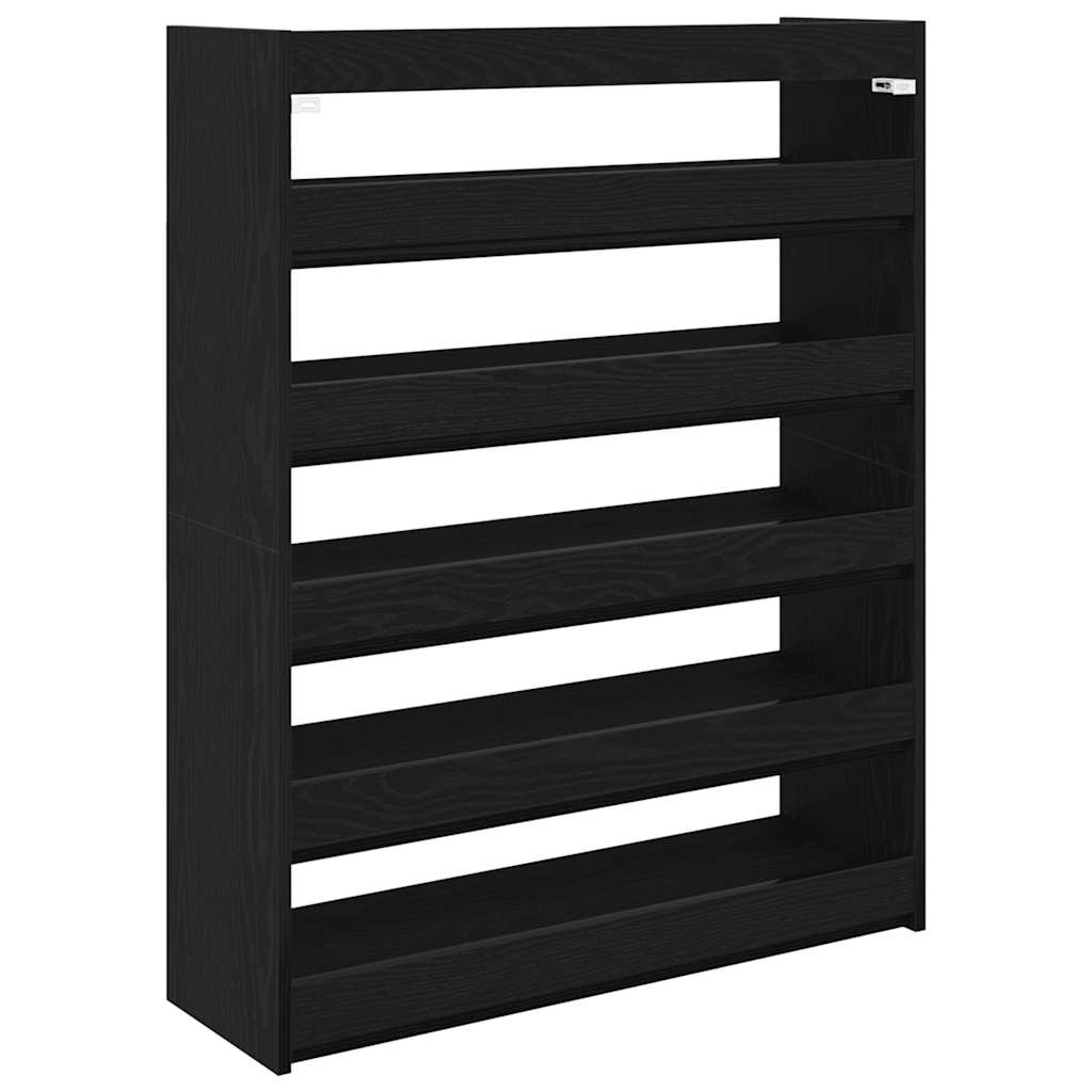 skoreol 80x25x100 cm konstrueret træ sort