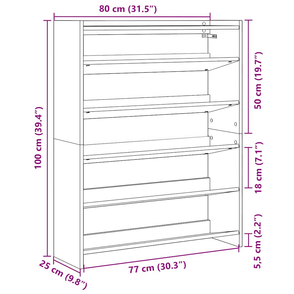 skoreol 80x25x100 cm konstrueret træ kunsteg