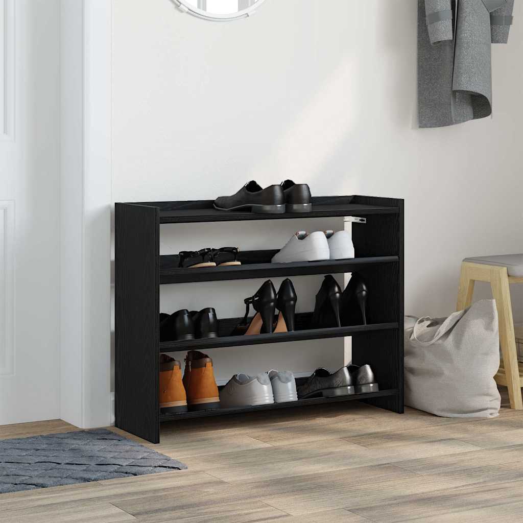 skostativ 80x25x62 cm konstrueret træ sort