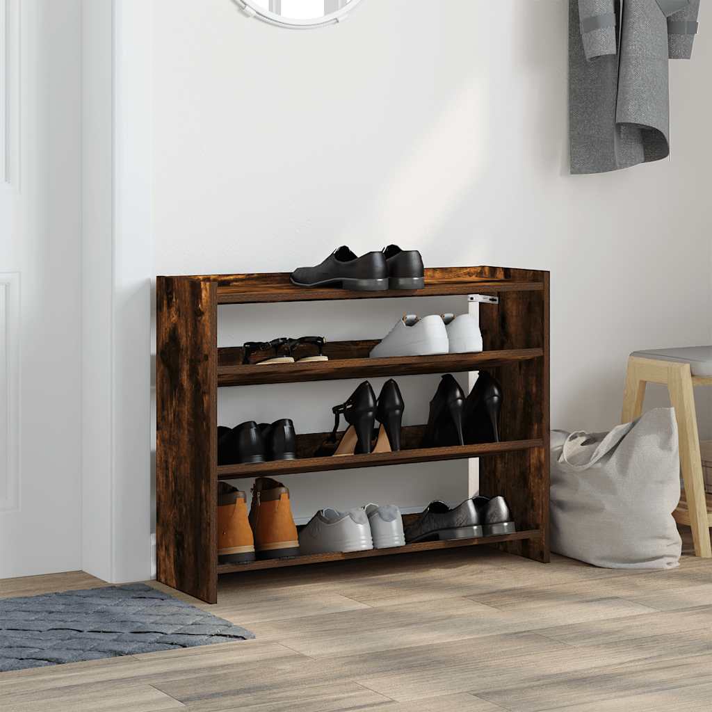 skoreol 80x25x62 cm konstrueret træ røget egetræsfarve