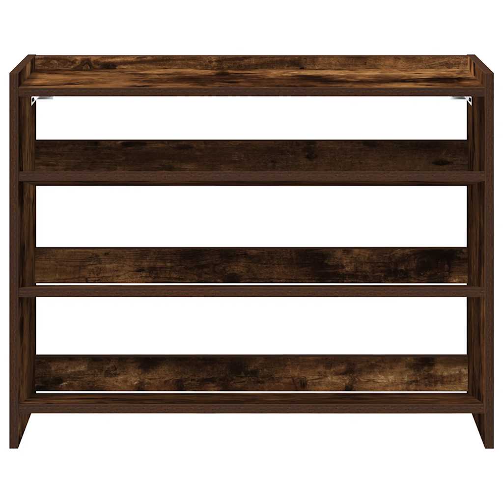 skoreol 80x25x62 cm konstrueret træ røget egetræsfarve