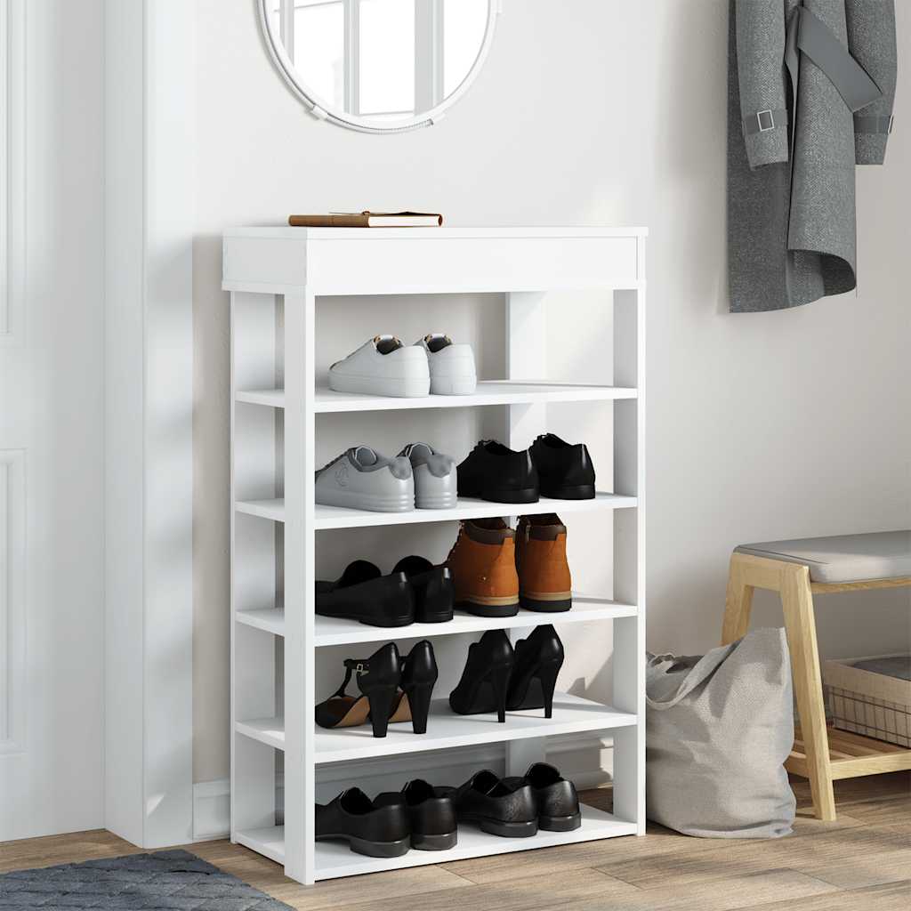 skoreol 60x30x98 cm konstrueret træ hvid