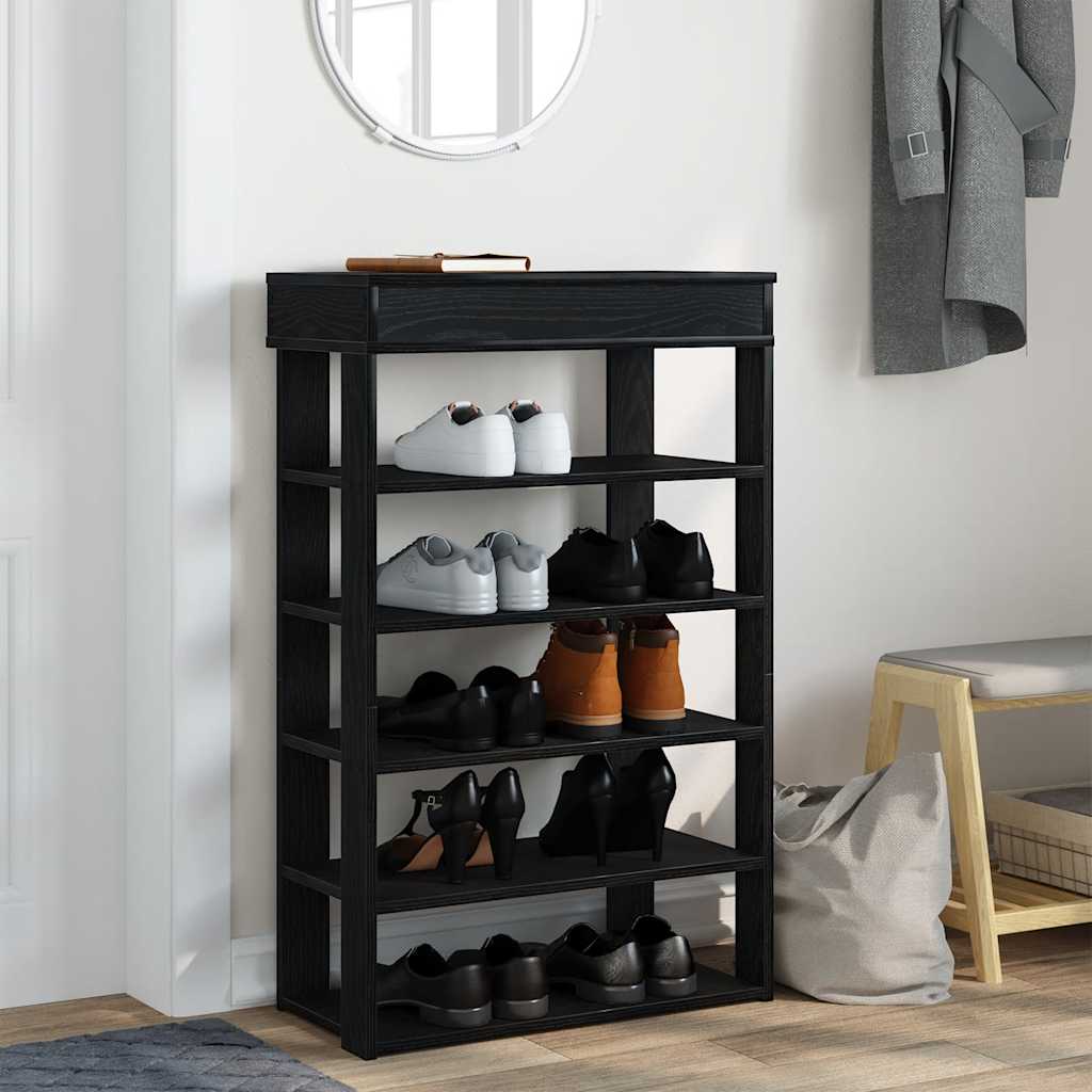 skostativ 60x30x98 cm konstrueret træ sort