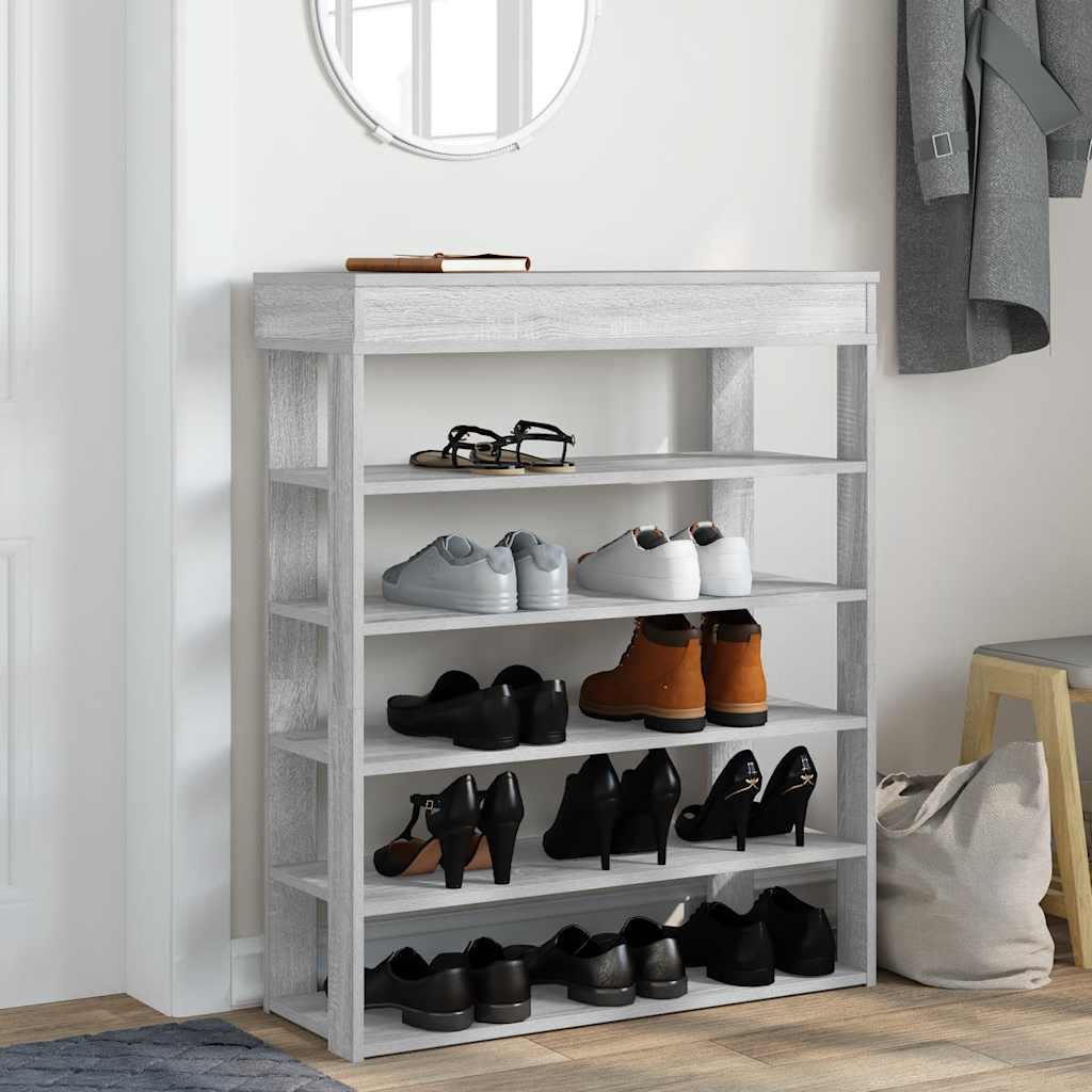 skoreol 80x30x98 cm konstrueret træ grå sonoma-eg