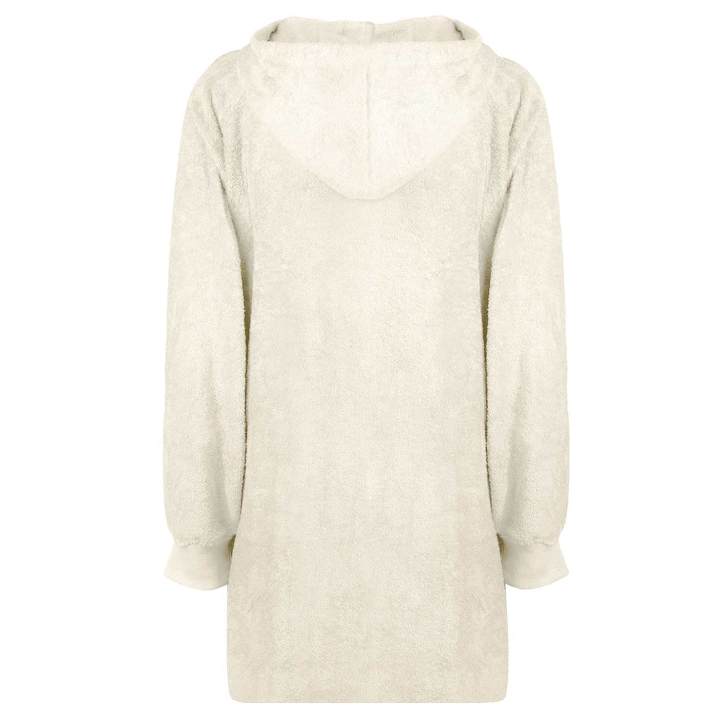 Tæppe-hoodie KINN Creme L Bomuld
