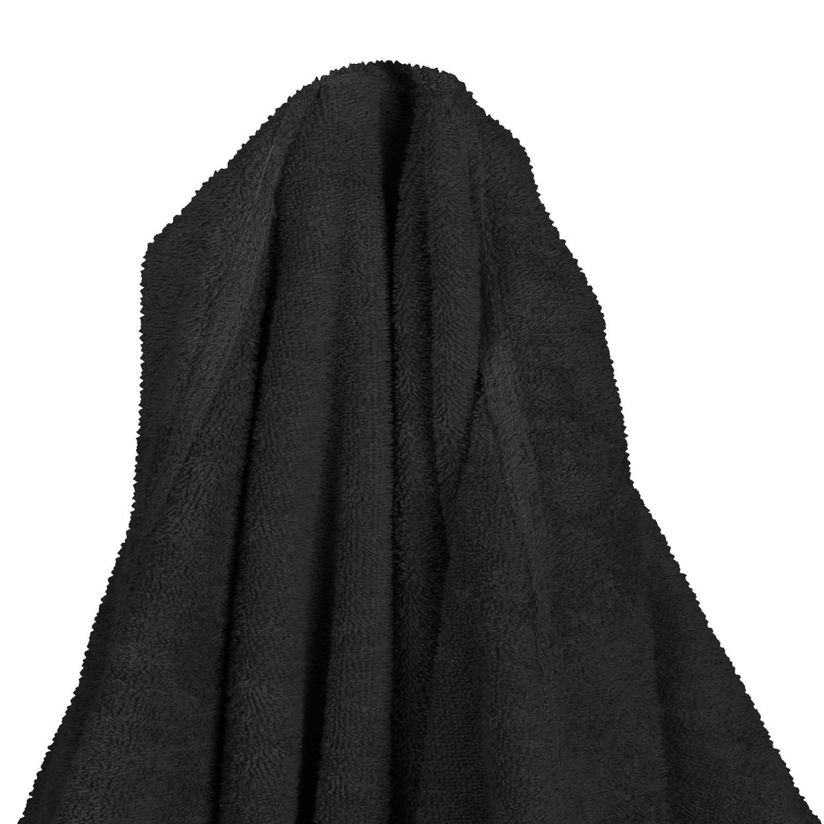 Tæppe-hoodie KINN Sort XL Bomuld