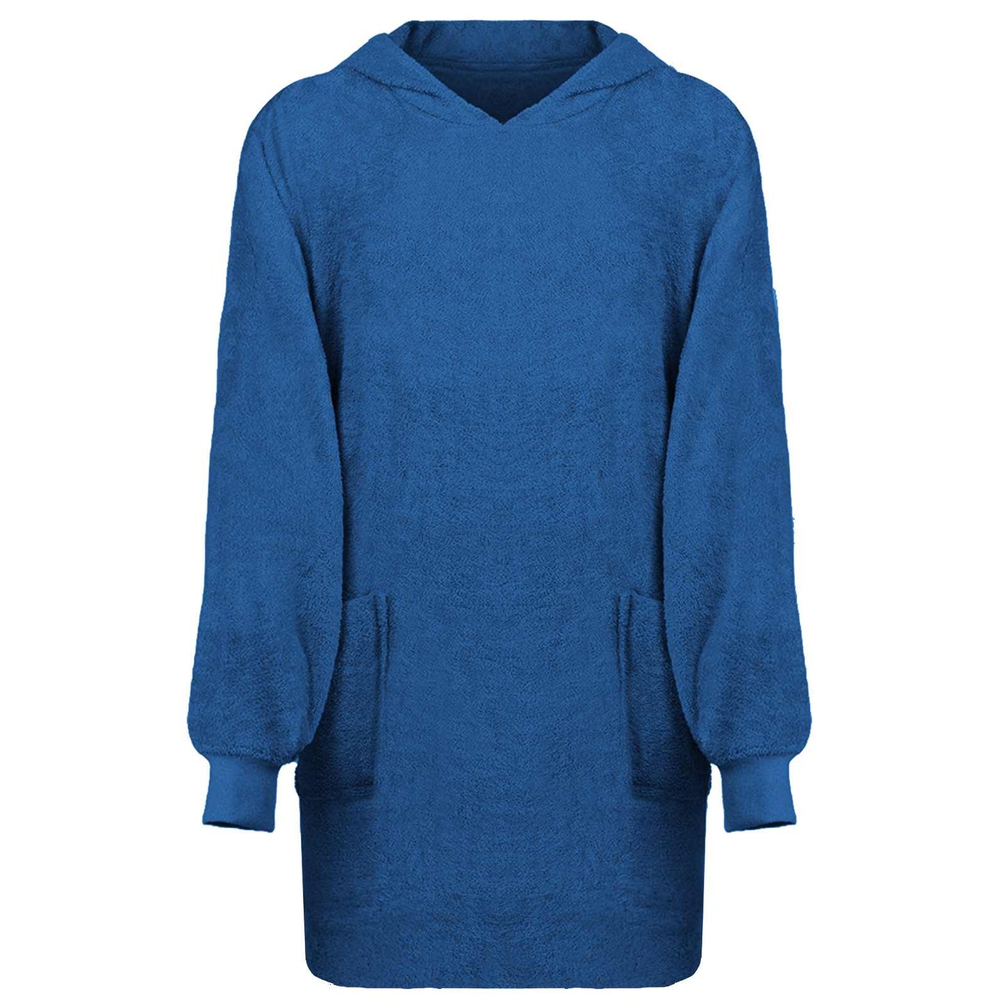 Tæppe-hoodie KINN Marineblå L Bomuld
