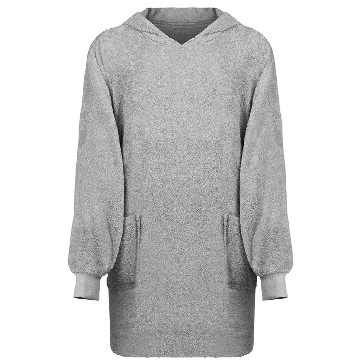 Tæppe-hoodie KINN Grå L Bomuld