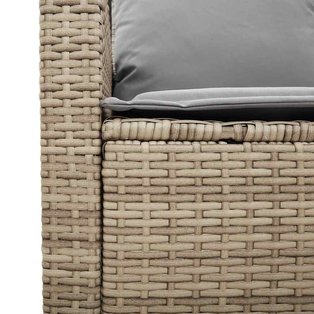 2-personers sofa med hynder og bord polyrattan beige