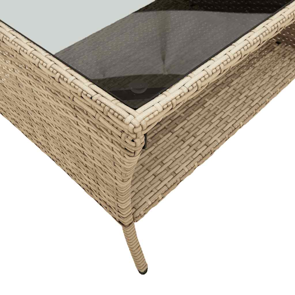 2-personers sofa med hynder og bord polyrattan beige