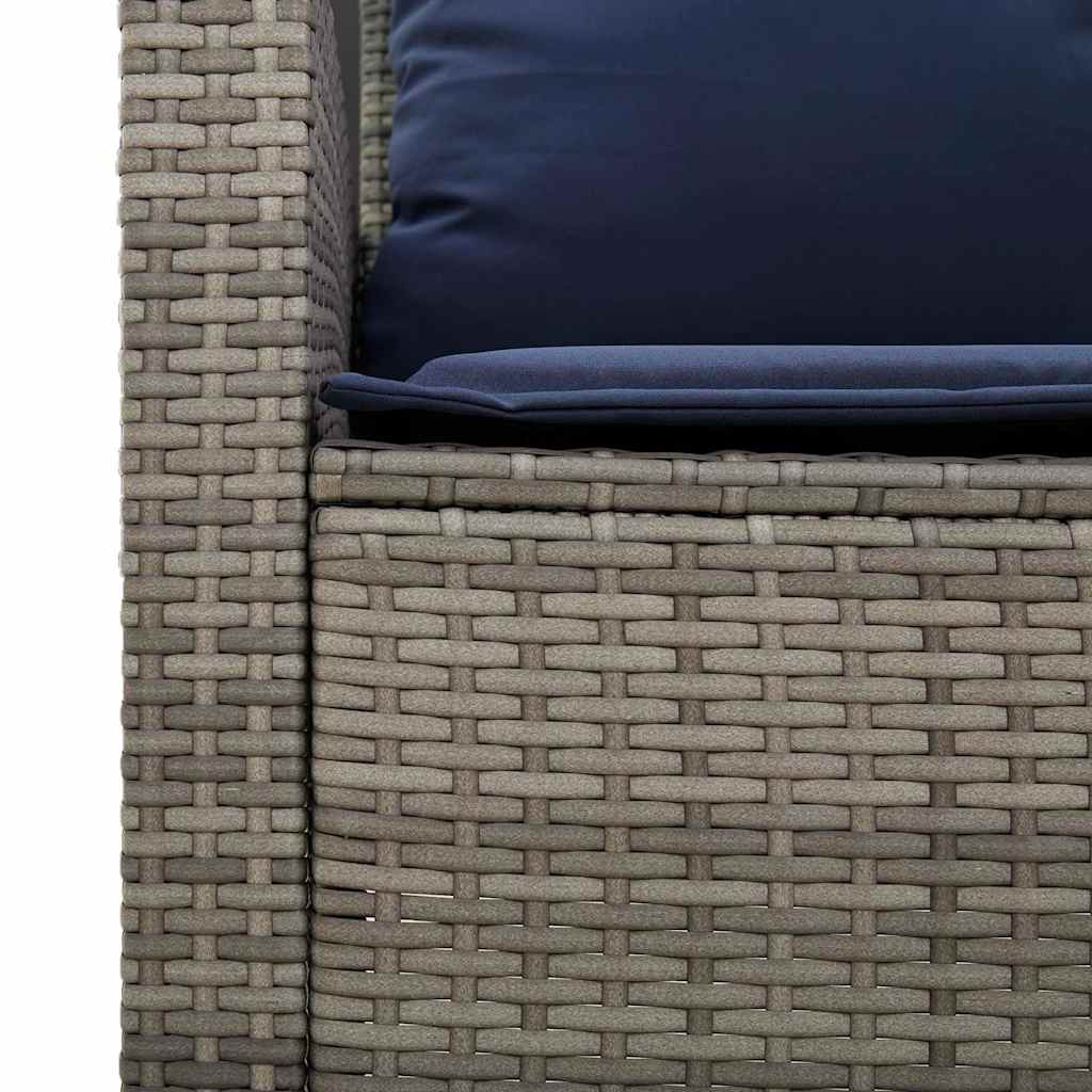 2-personers sofa med hynder og bord polyrattan grå