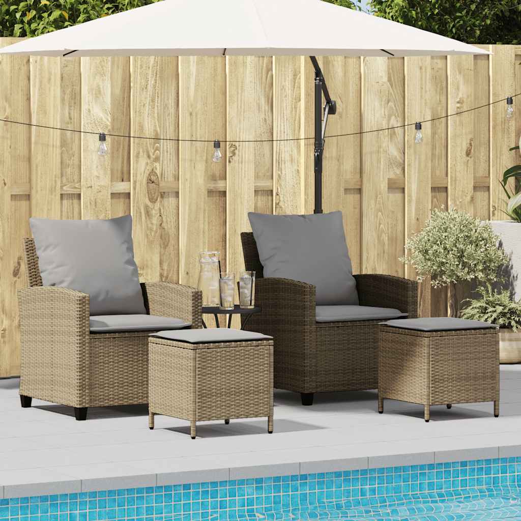 sofasæt til haven 4 dele med hynder polyrattan beige
