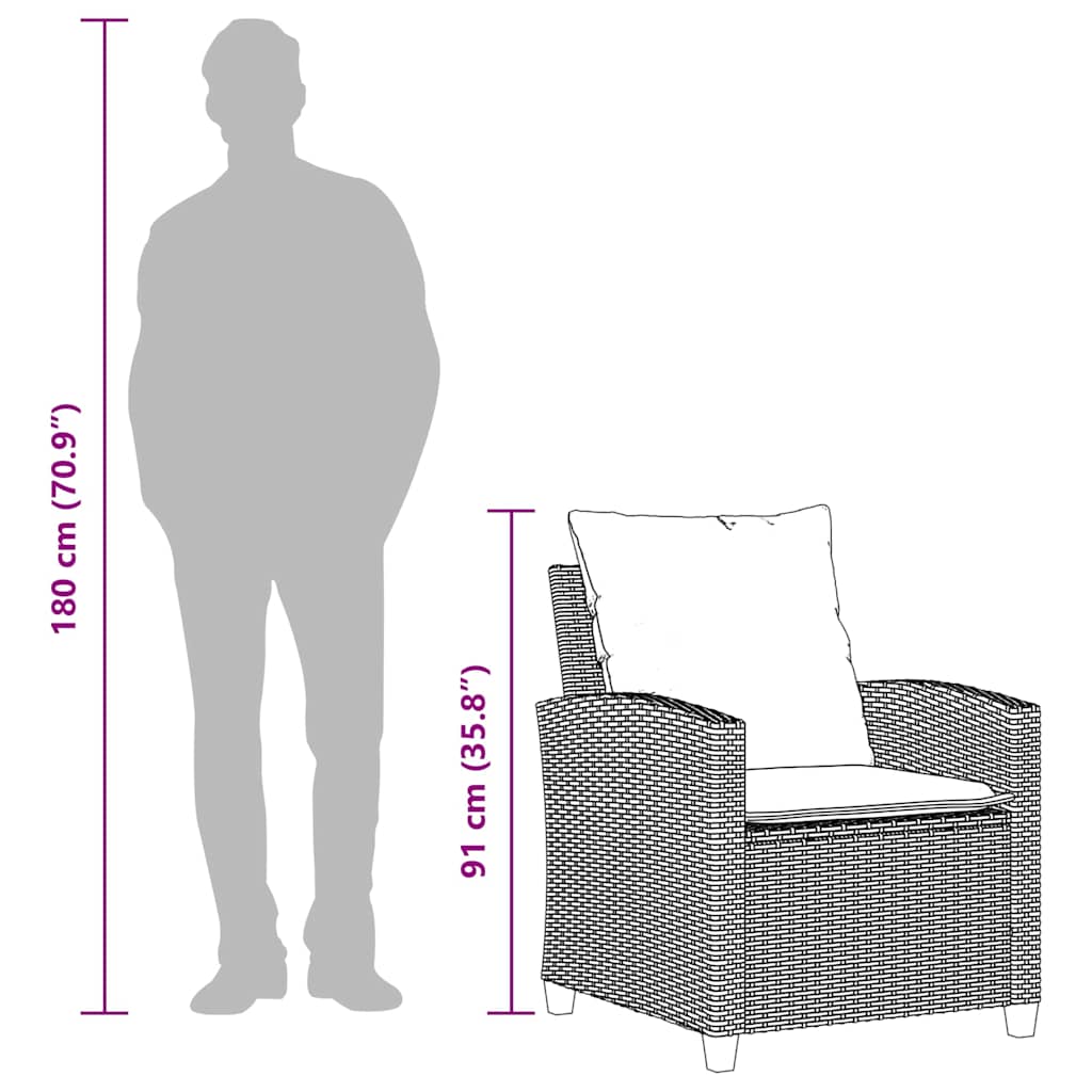 sofasæt til haven 4 dele med hynder polyrattan beige