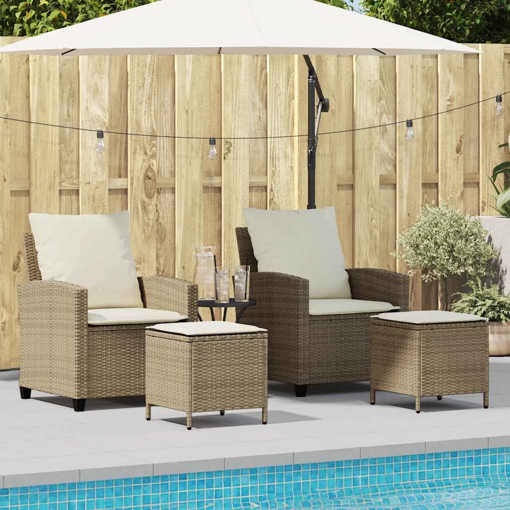 sofasæt til haven 4 dele med hynder polyrattan beige