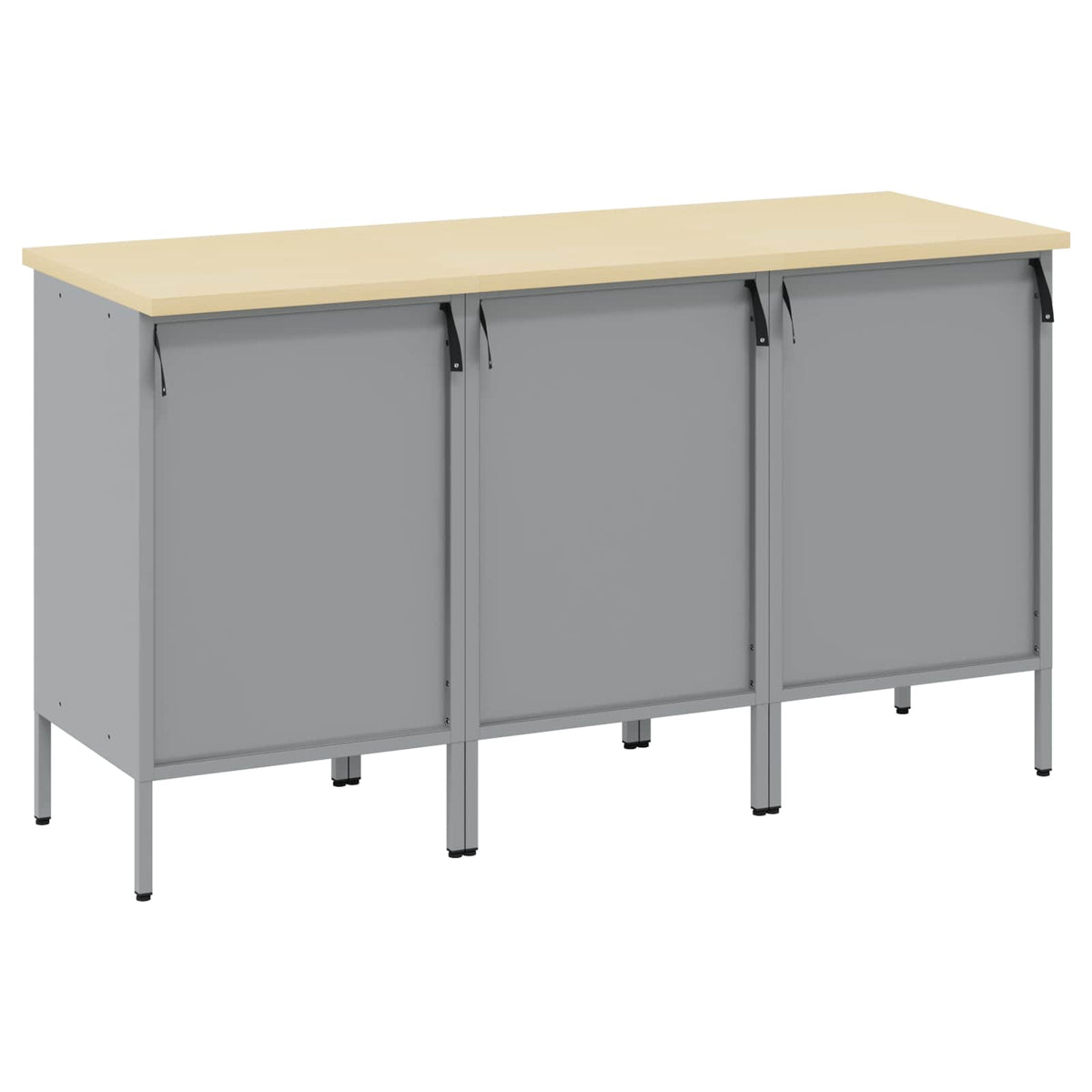 Arbejdsskab med skuffe 3 stk. Sort og grå 150 x 55 x 85 cm