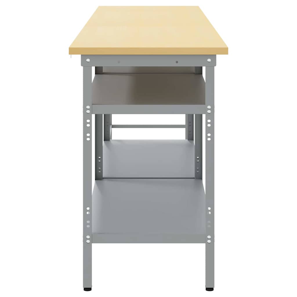 Arbejdsbænk sæt 3 stk. Beige og grå Pulverlakeret stål