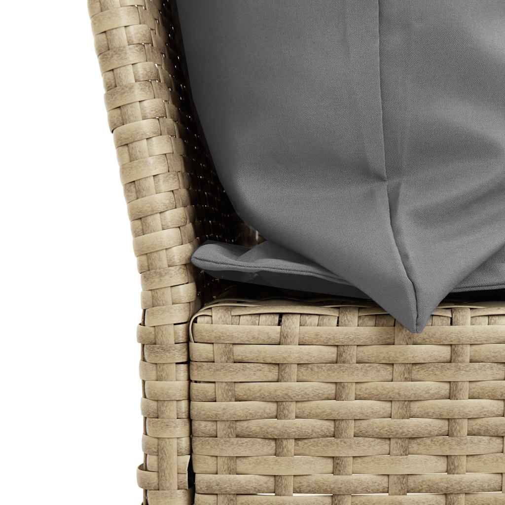 havesofa med hynder polyrattan beige