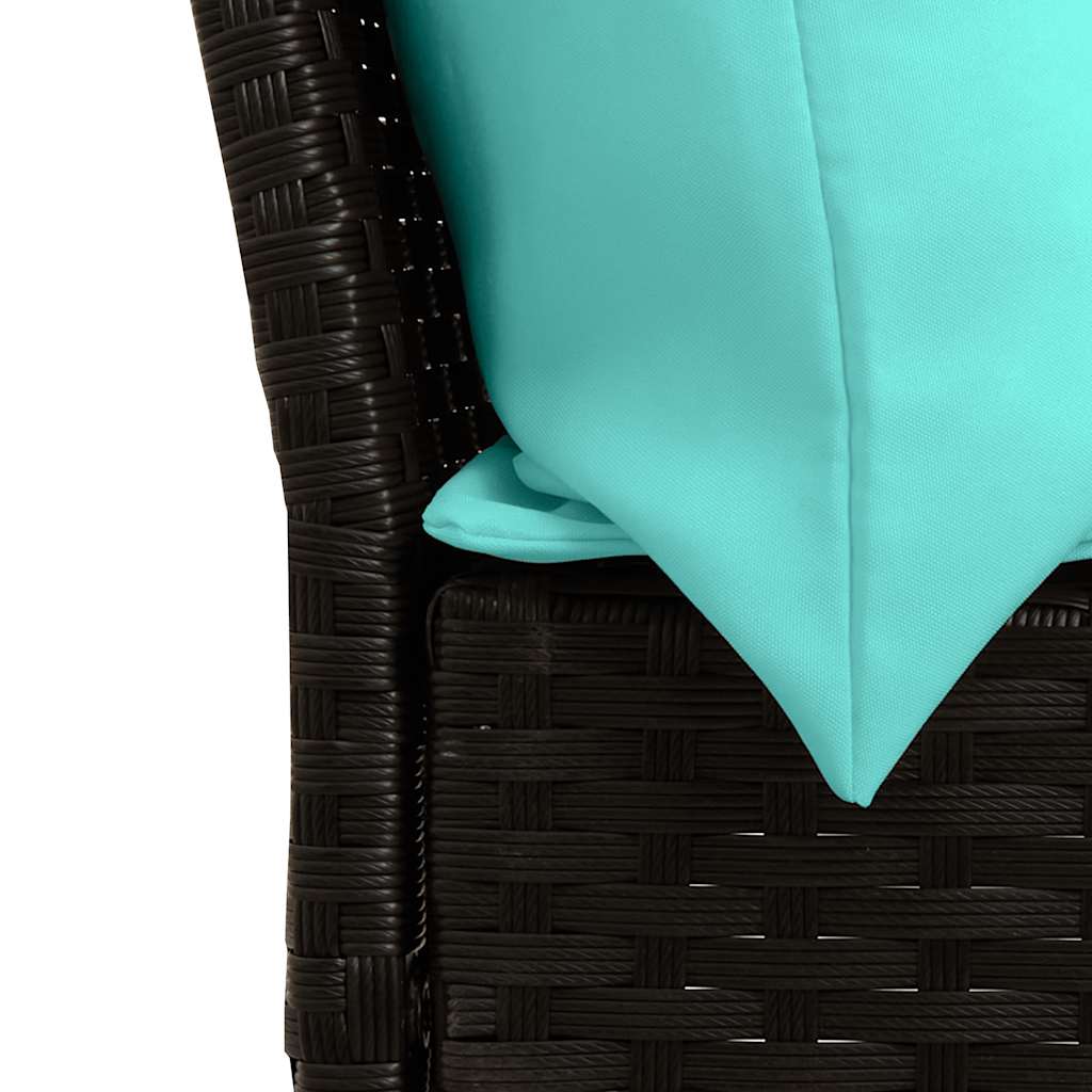 havesofa med hynder polyrattan sort