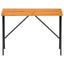 havebord med top i akacietræ 105x75x72 cm polyrattan sort