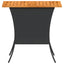 havebord med top i akacietræ 105x75x72 cm polyrattan sort