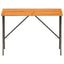 havebord med top i akacietræ 105x75x72 cm polyrattan grå