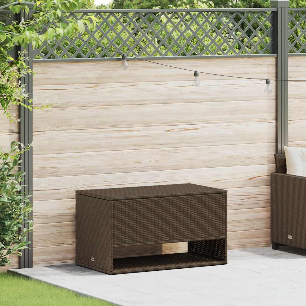 udendørs hyndeboks 100x55x55,5 cm polyrattan brun