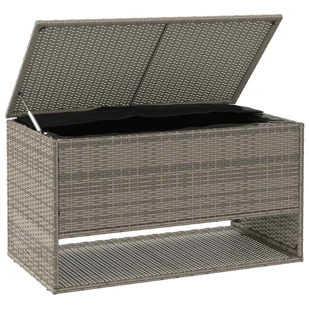 udendørs hyndeboks 100x55x55,5 cm polyrattan grå