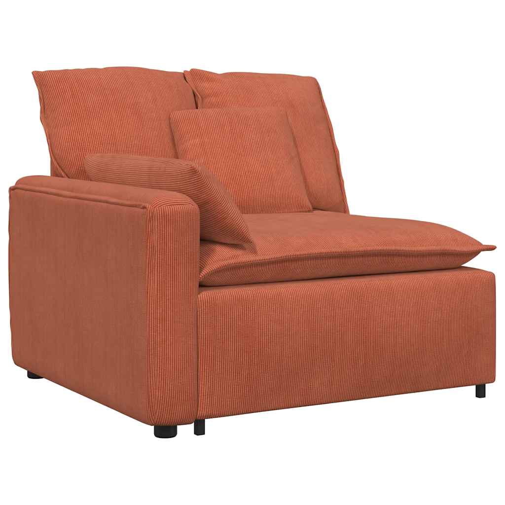 modulopbygget sofaarmlænsendemodul med hynder 100 cm rød orange