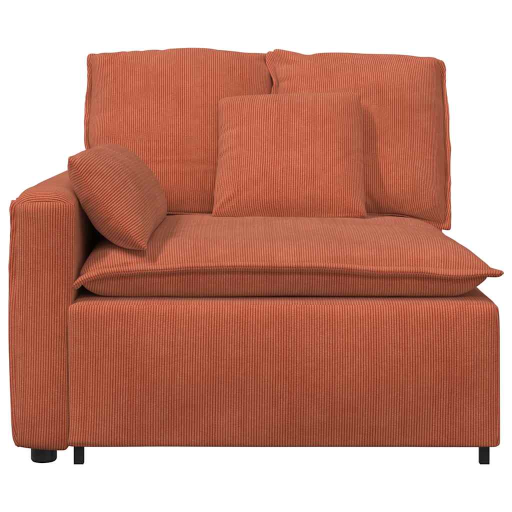 modulopbygget sofaarmlænsendemodul med hynder 100 cm rød orange