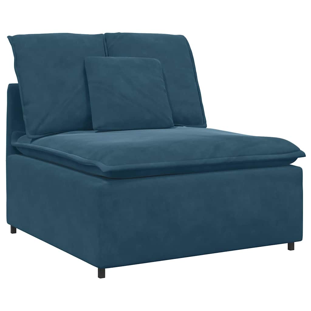modulopbygget sofacentermodul med hynder 100 cm blå