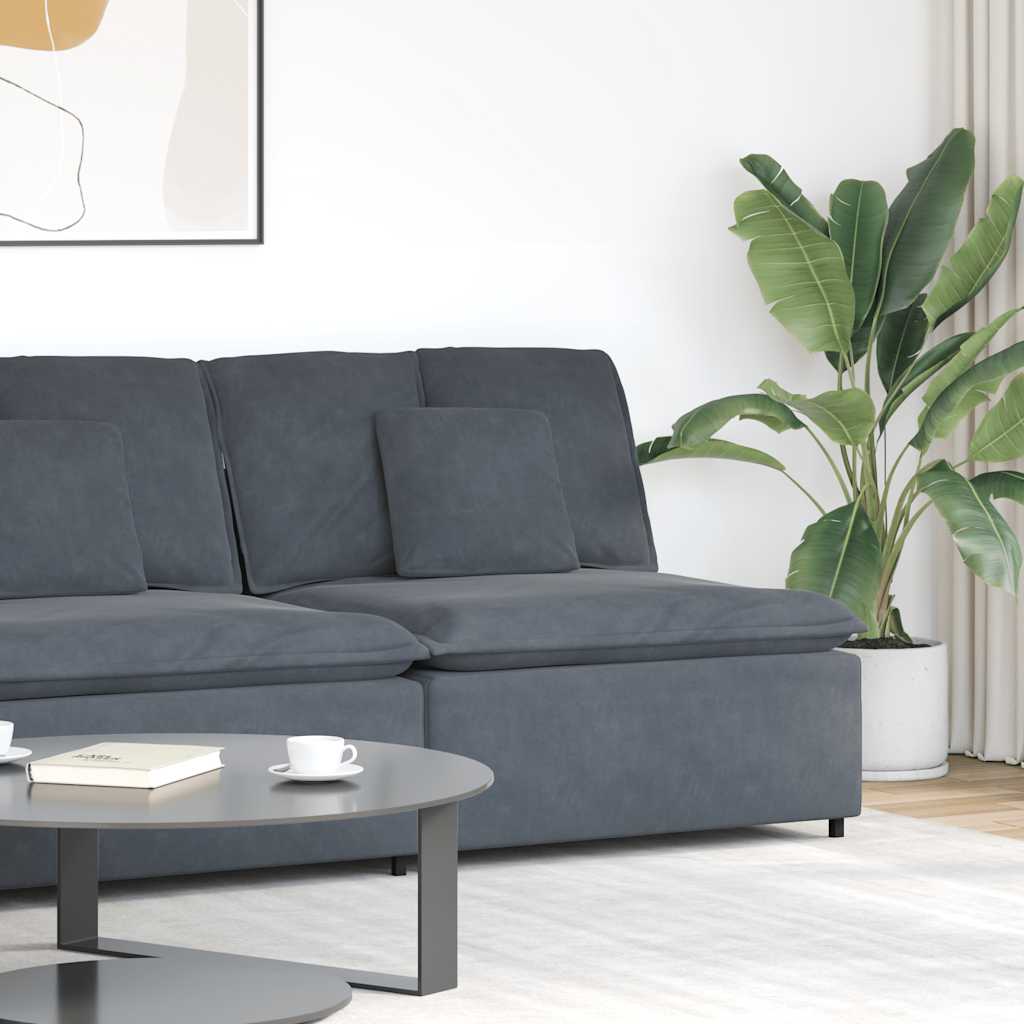 modulopbygget sofacentermodul med hynder 100 cm mørkegrå