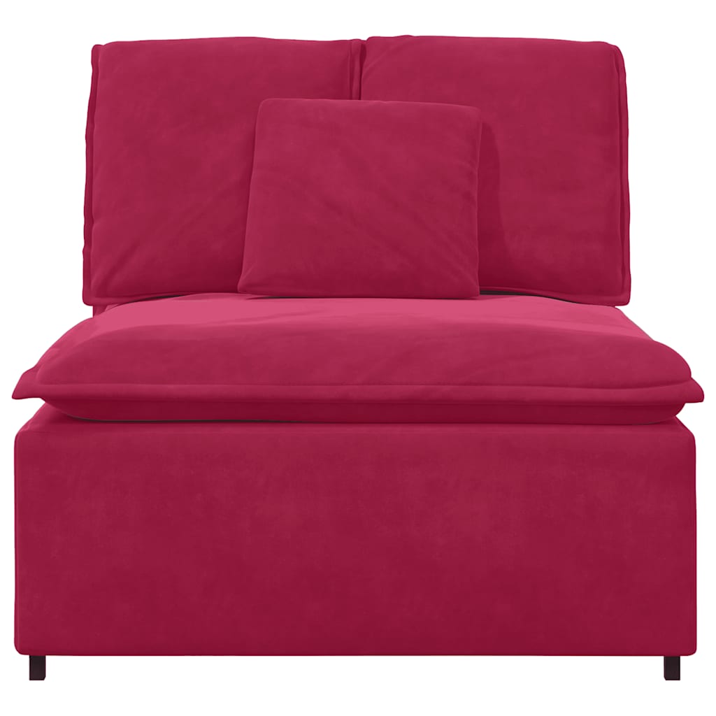 modulopbygget sofacentermodul med hynder 100 cm vinrød