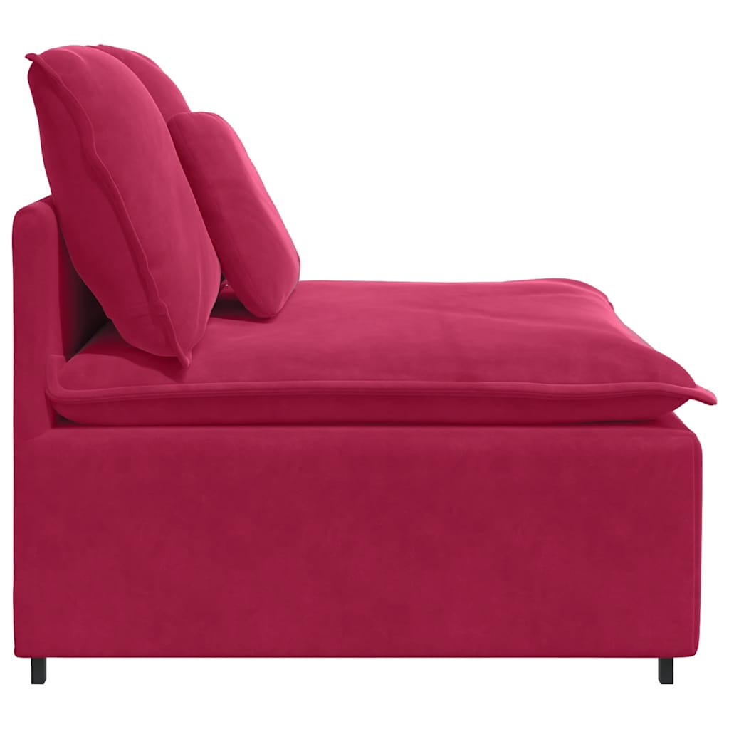 modulopbygget sofacentermodul med hynder 100 cm vinrød