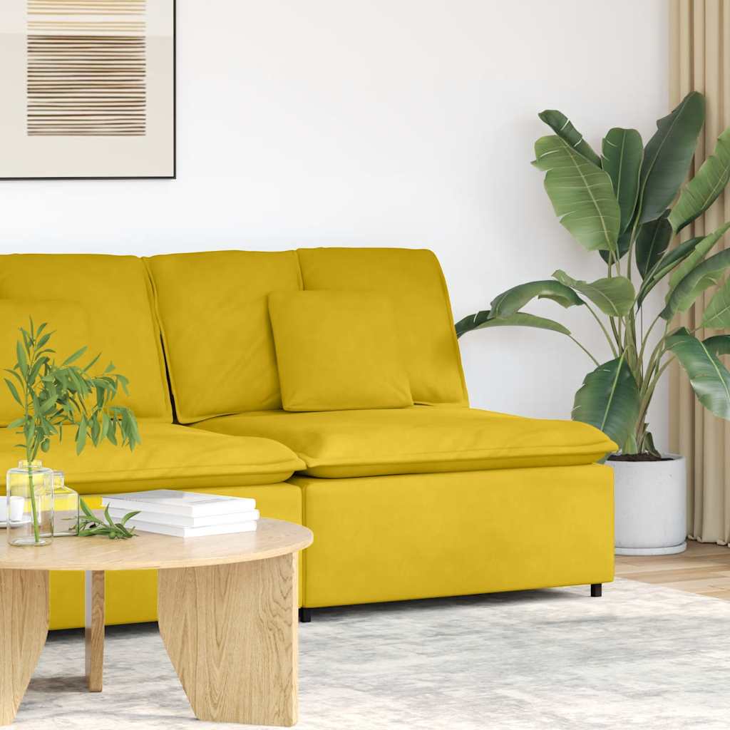 modulopbygget sofacentermodul med hynder 100 cm gul