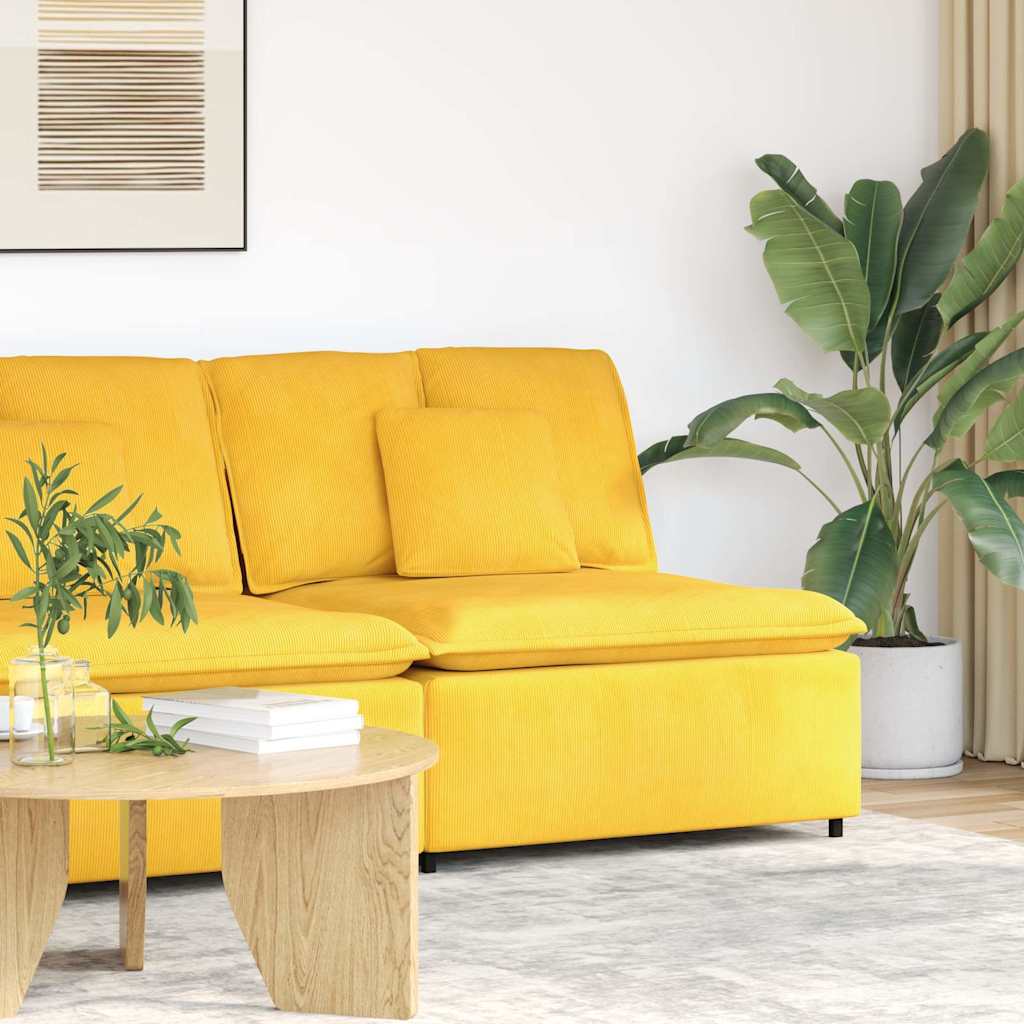 modulopbygget sofacentermodul med hynder 100 cm lysegul