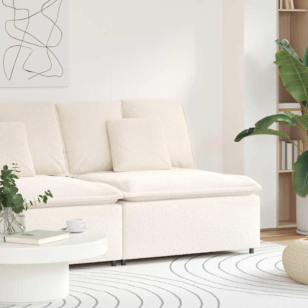 modulopbygget sofacentermodul med hynder 100cm cremefarvet