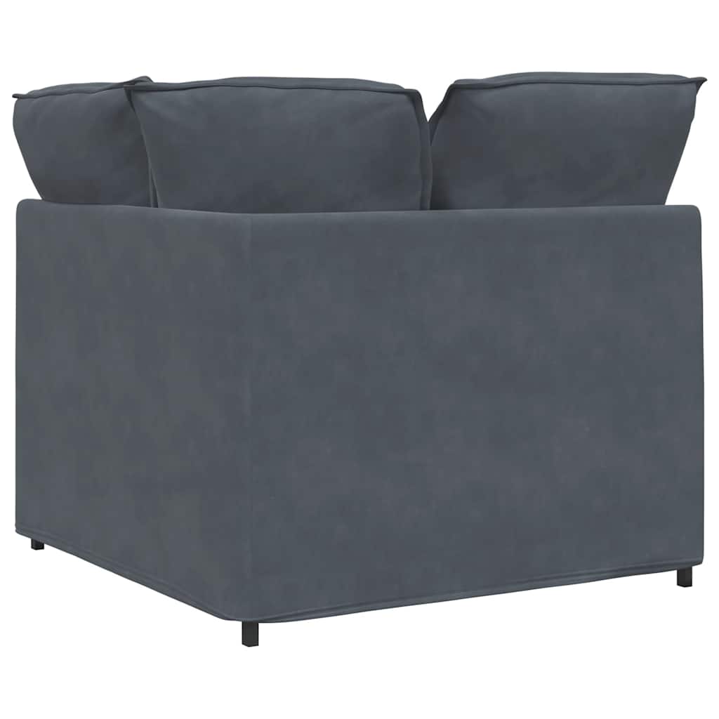 modulsofa hjørnemodul med hynder 100 cm mørkegrå
