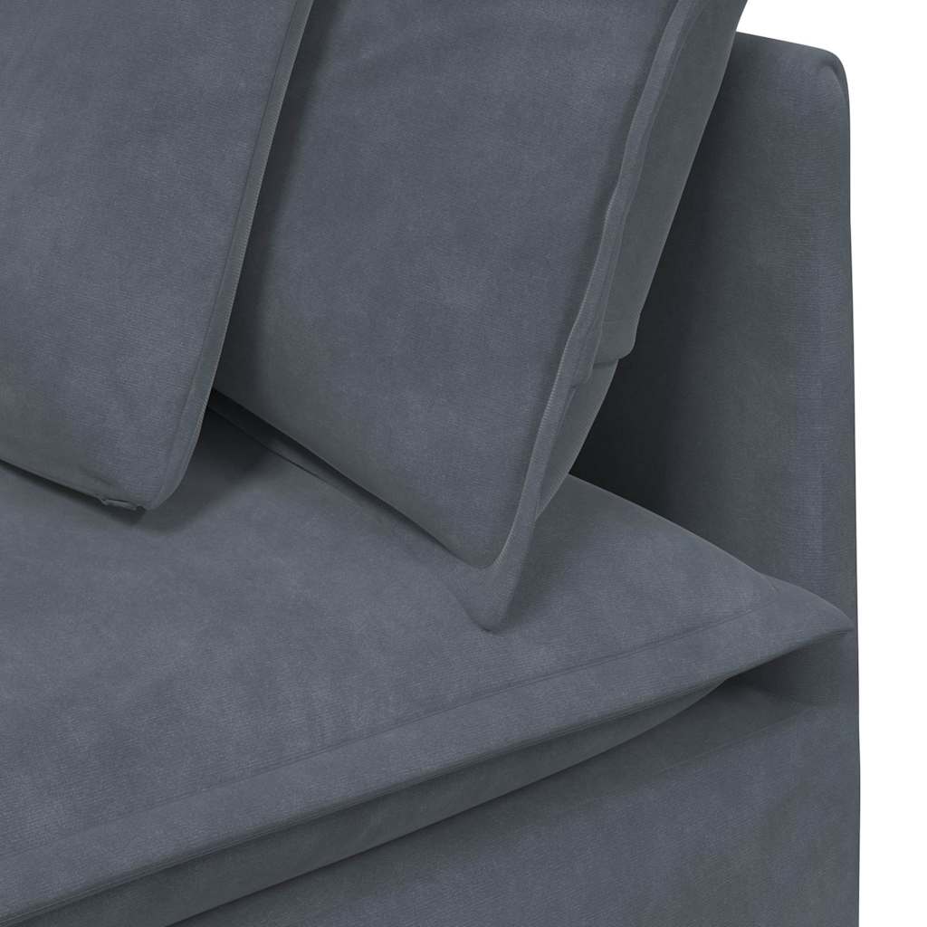 modulsofa hjørnemodul med hynder 100 cm mørkegrå