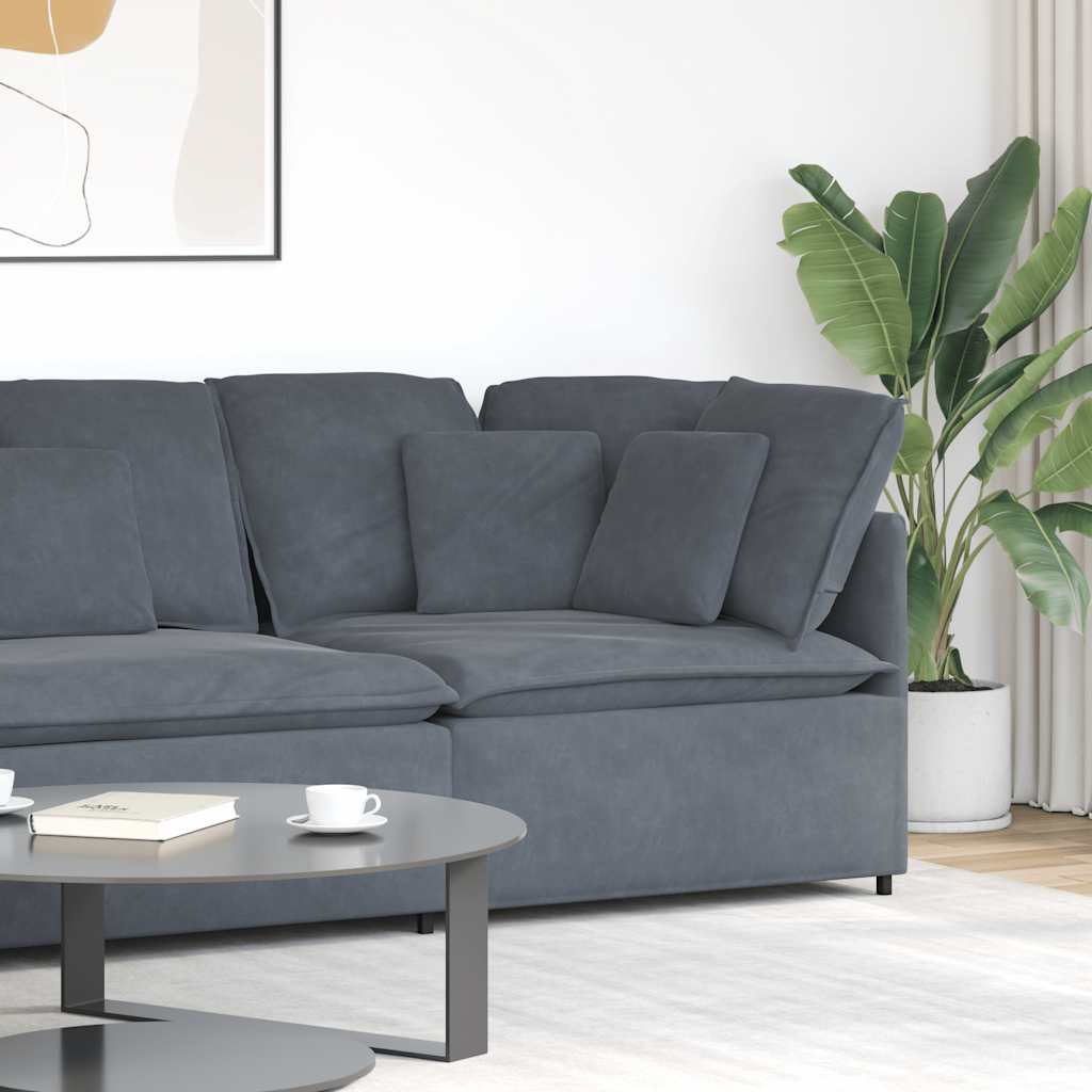 modulsofa hjørnemodul med hynder 100 cm mørkegrå