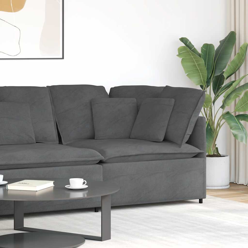 modulsofa hjørnemodul med hynder 100 cm mørkegrå