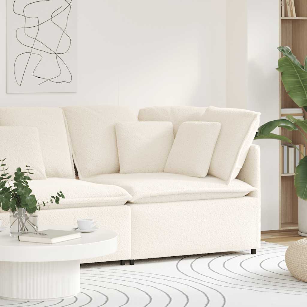modulsofa hjørnemodul med hynder 100 cm cremefarvet