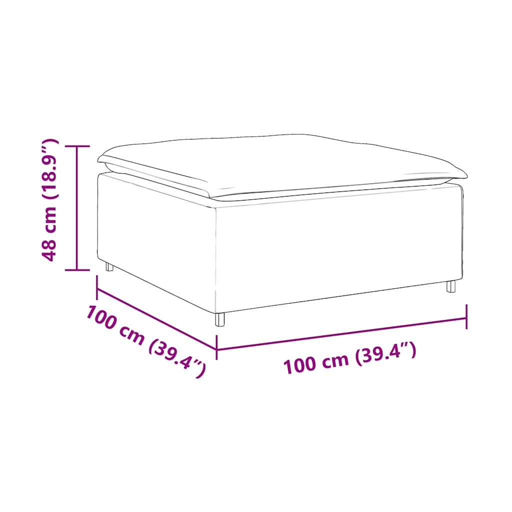 modulær sofa fodskammel modul mørkegrå 100x100x48 cm