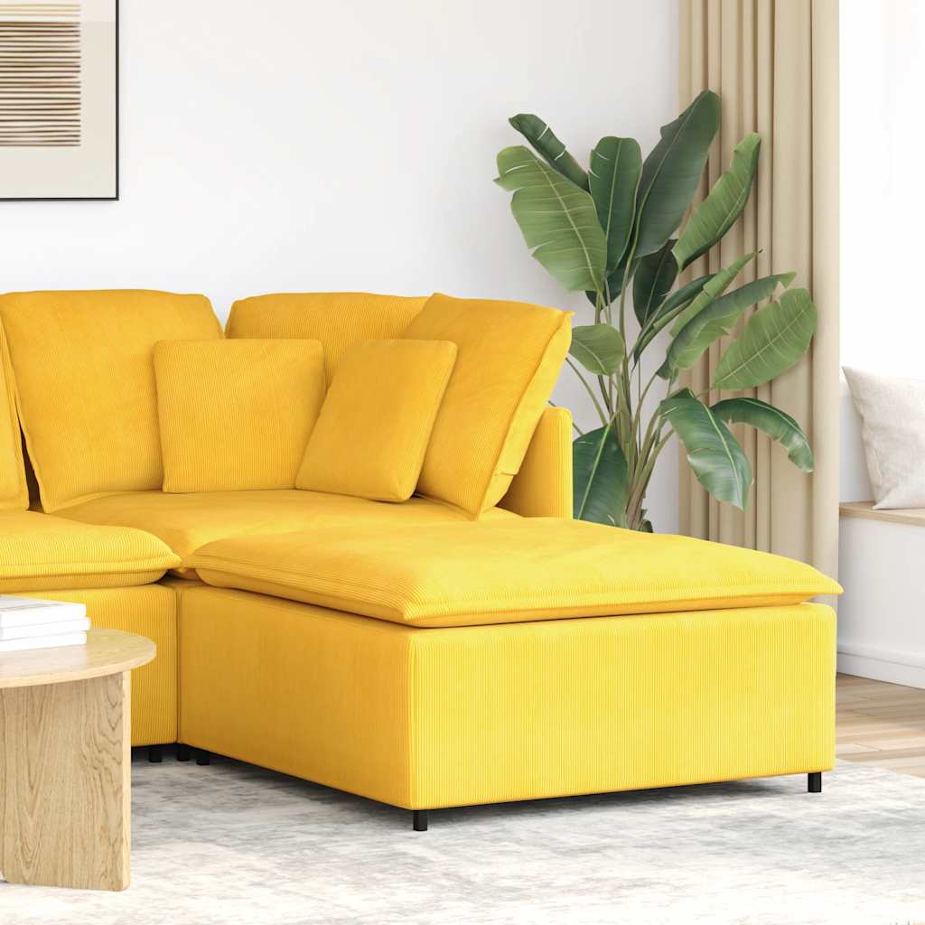 modulær sofa fodskammel modul 100x100x48 cm lysegul
