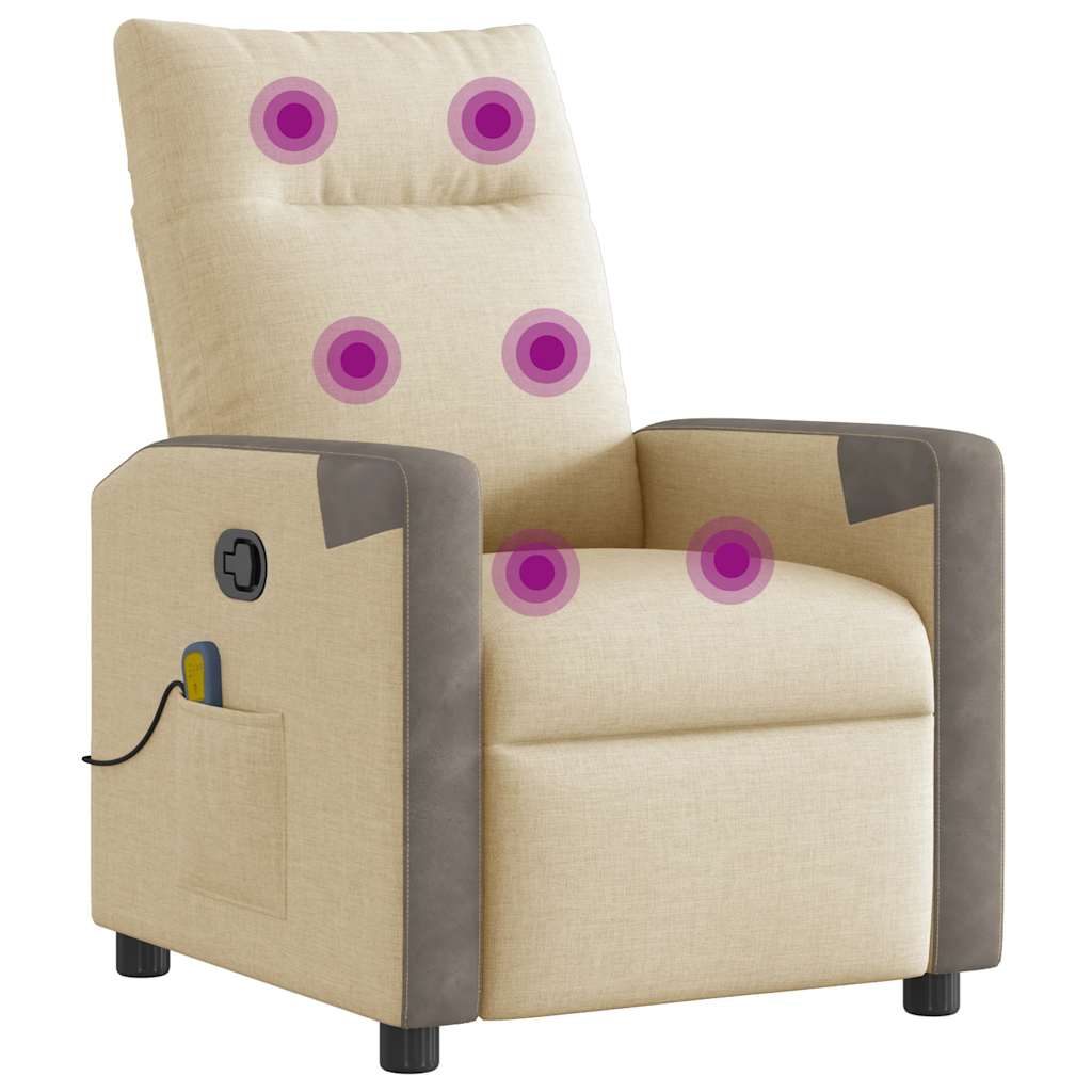massagestol stof cremefarvet